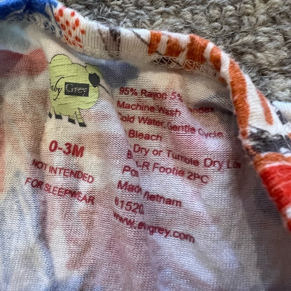 Baby Grey. 0-3 months. Zip footie. Soft - Picture 2 of 3